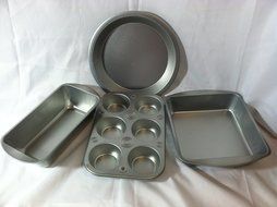 Bakeware Set Toaster Oven Kitchenware Cookware Baking Cooking Pans (2, Gray) N4