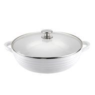 Portmeirion - Sophie Conran White, Non Stick, Pots &amp; Pans (Shallow Casserole with Glass Lid 12&quot;)