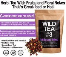 Organic Hibiscus Mint Tea, Wild Tea #3, Premium Herbal Loose Leaf Tea (2 ounce) N9