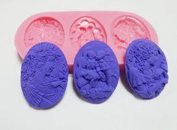 Yunko Three Portrait Lady Silicone Fondant Mold Chocolate Mold Cake Decorating Mold Candy Mold Cookie Decoration...