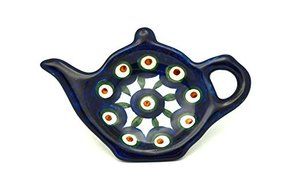 Polish Pottery Tea Bag Holder - Peacock