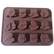 Silicone Cake Mold 12 Hole Night Owl Shape Chocolate Mold Handmade Soap Bakeware Mold