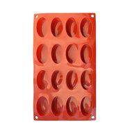 Fanhesheng 16 Oval Cavities Guest Soap Chocolate Candy Maker Silicone Mold 2.2x1.3x0.7inch/cavity N2