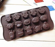 15-hole Funny Animals Moulds Cake Mold Silicone Soap Mold Bakeware Mold (1piece)