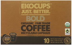 EKOCUPS Artisan Organic Bold Coffee, Dark roast, in Recyclable Single Serve Cups for Keurig K-cup Brewers, 40... N3
