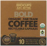 EKOCUPS Artisan Organic Bold Coffee, Dark roast, in Recyclable Single Serve Cups for Keurig K-cup Brewers, 40... N5