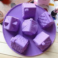 6 House Silicone Cake Mold 3D Diy Soap Fondant Moulds Cake Baking Tools