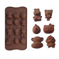Cute 15 Kinds of Cartoon Characters Shape Chocolate Silicone Mold Baking Cake Decoration Mould