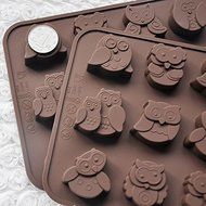 Syeer Silicone 12-Owl Cake Decorating Candy Cookies Chocolate Soap Baking Molds Brown Pack of 2 N5