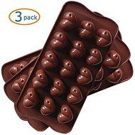 3 Pack Sinduc Chocolate Molds Silicone Heart Shape Baking Mould for Cake Ice Jelly Food