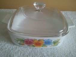 Vintage Corning Ware Summer Blush Casserole Dish with Lid 1 Liter Collectible Rare