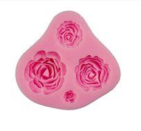 Autek 4 Size Rose Flower Cake Fondant Sugar Craft Cake Decorating Silicone Mold #135 N2