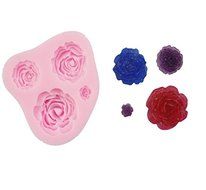 Autek 4 Size Rose Flower Cake Fondant Sugar Craft Cake Decorating Silicone Mold #135 N3