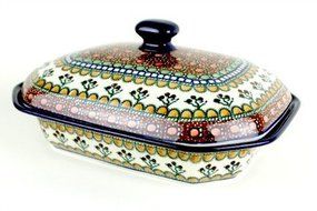 Polish Pottery Golden Pastures Medium Covered Baking Dish