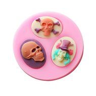 Yunko Cartoon Skull Sugar Mold Silicone Candy Chocolate Fondant Cake Decorating Mold(color: Randomly)