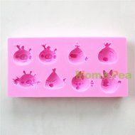 Mom&amp;pea 0598 Bird &amp; Pig Shaped Silicone Mould for Fondant Cake Sugar Paste Cake Decoration 3d Cake Toppers Mold... N3