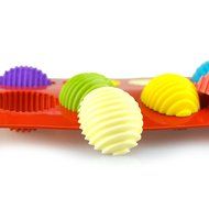 MIREN 8-Cavity Striped Egg Shape Non Stick Silicone Mold For Making Cake, Cookie, Chocolate, Pastry, Candies,... N4