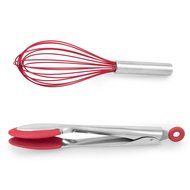 Holstein Housewares HB-07026R-BU 2 Piece Silicone and Stainless Steel Baking Set - Red
