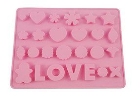 26 Silicone Tray Pop Cake Stick Mould Lollipop Party Cupcake Baking Mold (Pink) N3
