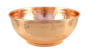 Hammered 100% Copper Mixing Bowl - Vintage Metal Mixing Bowl Copper Kitchen Bakeware - 7.5&quot; Diameter Quart Qt...