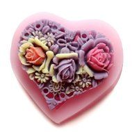 Wholeport Heart with Flower Silicone Embossing Mold Fondant Lace Mould Fondant Cake Decoration Mould Polymer Clay...