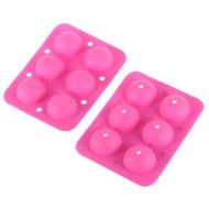 Lariy 2pcs 6-Capacity Silicone Cake Baking Mold Pink