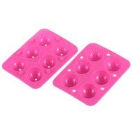 Lariy 2pcs 6-Capacity Silicone Cake Baking Mold Pink N3