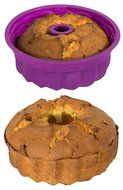 Silicone Bakeware 3-Piece Set &ndash; Fluted Bundt-style Tube Cake Mold &ndash; Loaf Pan &ndash; Muffin / Cupcake Mold &ndash; Nonstick... N3
