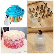 14Pcs Pastry Tube Nozzle Set Cake Mounting Tool with Connector
