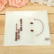 Kuou Smile Face Frosted Translucent Thick Self Adhesive Cookie Bakery Candy Biscuit OPP Plastic Bags for Bakery... N4