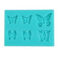 Tint Silicone 6 Pieces Butterfly Shape Fondant Cake Mold,7.8x5.8x1cm