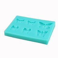 Tint Silicone 6 Pieces Butterfly Shape Fondant Cake Mold,7.8x5.8x1cm N4