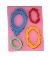 Longzang frames Art Deco Silicone Mold Sugar Craft DIY Gumpaste Cake Decorating Clay