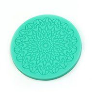 Hot Sale Round Shape Silicone Lace Fondant Mold Mould Cake Decoration Tool Green
