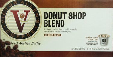 Victor Allen Coffee, Donut Shop Single Serve K-cup, 80 Count (Compatible with 2.0 Keurig Brewers) N2