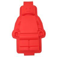 Sago Brothers Large Figure Robot Silicone Mold, Robot Baking Molds for Lego Lovers - Red