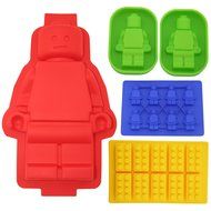 Sago Brothers Large Figure Robot Silicone Mold, Robot Baking Molds for Lego Lovers - Red N5