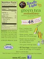 4C Totally Light Tea 2 Go Green Tea, Ice Tea Mix, Sugar Free, 20-Count Boxes (Pack of 3) N2