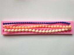 Longzang String of Pearls Silicone Mold Sugar Craft DIY Gumpaste Cake Decorating Clay (S) N3