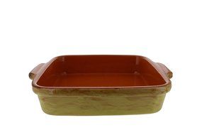 French Home 9-Inch Saffron Yellow Stoneware Square Baking Dish