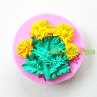 Mom&amp;pea 0662 Flowers Shaped Silicone Mould for Fondant Cake Sugar Paste Cake Decoration 3d Cake Toppers Mold 6.5...