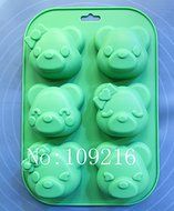 Creativemoldstore 1pcs 6-Style Expression Teddy Bear Silicone Cake/Jelly/Puddin/Ice/Candy Baking Pan DIY Mold
