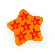 MIREN 6 Cavity Heart Embedded into Star Shape Non Stick Silicone Mold for Cake, Cupcake, Chocolate, Pastry, Muffin...
