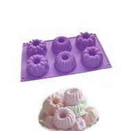 X-Haibei Silicone Mold Bareware Donuts Chocolate Muffin Mini Bundt Cake Pan Jelly Mould