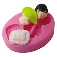 FOUR-C Silicone Mould Sleeping Baby Cake Decorating Molds Color Pink