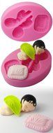FOUR-C Silicone Mould Sleeping Baby Cake Decorating Molds Color Pink N2