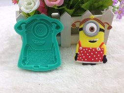 TANGCHU Funny Despicable Me Minions Fondant Silicone Icing Mould Cupcake Toppers Sugarpaste Decoration Green N4