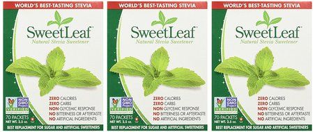 Sweetleaf Stevia 70 Piece Sweetener, 2.5 Ounce(pack of 3) N2