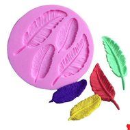 JLHua Feather Shape Decorative Cake Mould Silicone 3D Candy Pastry Mould Chocolate Mold N4