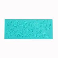QINF Silicone Flower Grass Pattern Fondant Cake Lace Mold,17.7x7.5x0.5cm